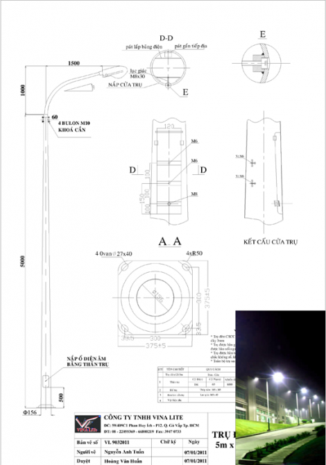 Trụ Tròn Côn 5m